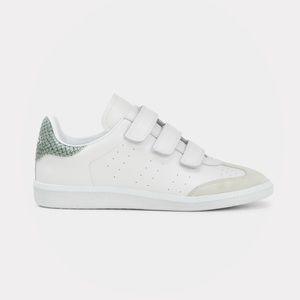 Isabel Marant Beth Mixed Leather Grip Tennis Sneakers